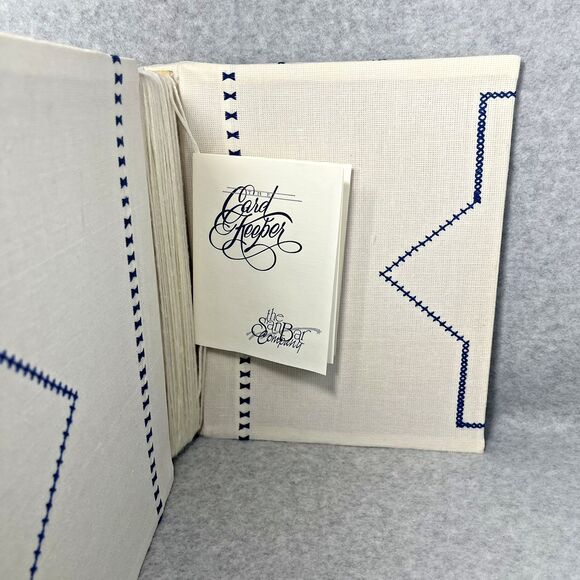 Handcrafted Greeting Card Keeper Binder Fabric Cross Stitch Pansies Organizer - Picture 2 of 16